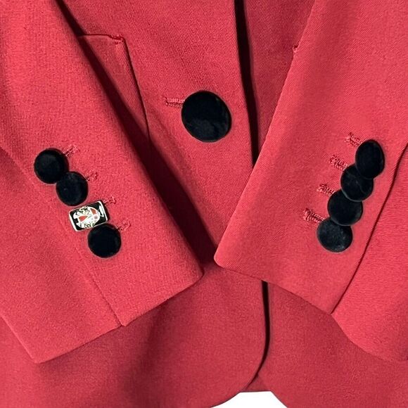 Racil Suit Jacket Virgin Wool 2 Button Jacket Red Black Blazer Size US 4 - Picture 4 of 13